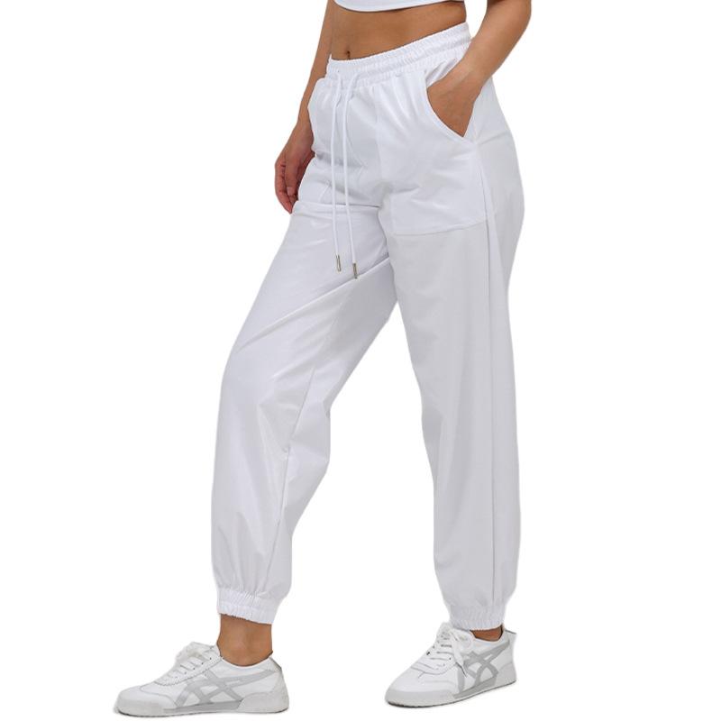 

Женские блестящие металлические брюки-джоггеры, блестящие спортивные штаны, голографические брюки для хип-хоп-клуба M белый