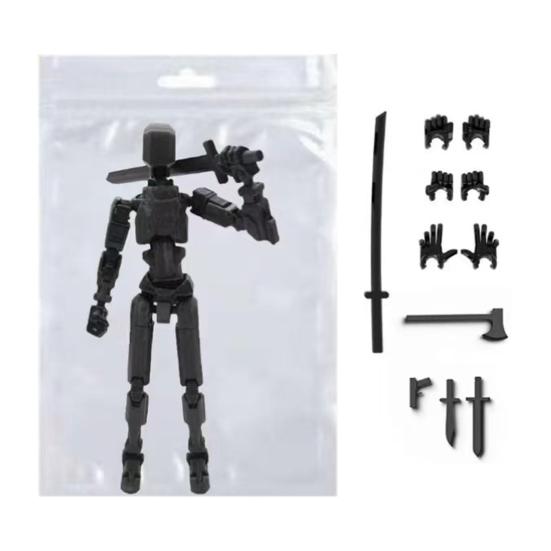 

3D-печатная многошарнирная подвижная кукольная модель, полностью собранная фигурка, манекен, робот, аниме-фигурки, игрушки-фиджет для мальчиков, коллекционеров, настольные украшения чёрный