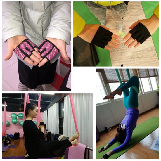 Protector de palma de la mano del ejercicio de la yoga del gimnasio de la aptitud de los guantes del entrenamiento de las mujeres de cuatro dedos