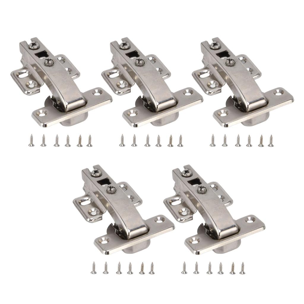 5Pcs Hydraulic Buffer Hinge Reduce Noise Closing Speed Anti Rust Cabinet Door Butt Hinge for Home