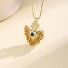 Nidin Sacred Heart Evil Eye Necklace Women Colorful Beaded Pendant Chain Choker Boho Style Lucky Protection Jewelry Wholesale