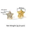 Fashion Minimalist Star Stud Earrings, Silver Set Brilliant Moissanite Pentagram Ear Jewelry, Sparkling Upscale Unisex Street Ear Studs