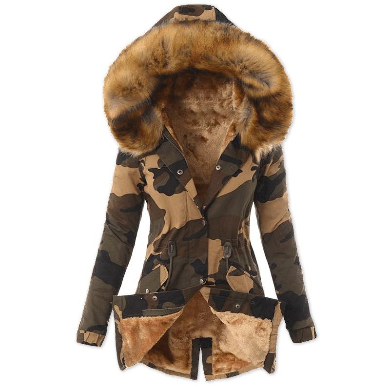 

Padded Puff Jacket Winter Thicken Warm Women Parkas Waist Drawstring Plush Hooded Fleece Lined Overcoat Hoodie Parkas XS