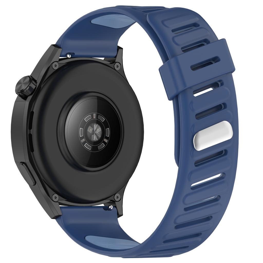 For Huawei Watch GT 5 46mm Silicone Watch Band 22mm Twill Dual Color Wrist Strap