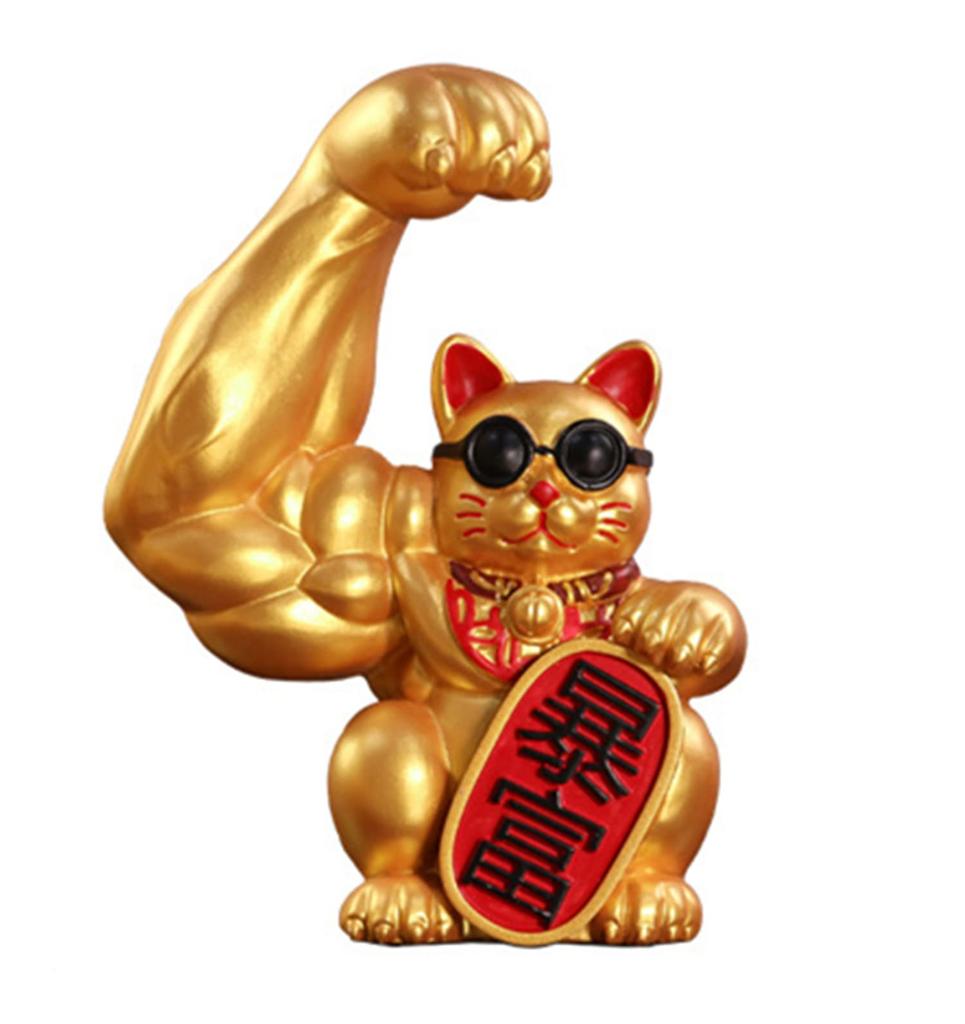 Lucky Cat Figurine for Good Luck and Perfect for a Housewarming or Business Auspicious Gift for Bringing Good Palm-sized Fortune, Opening. Fortune.