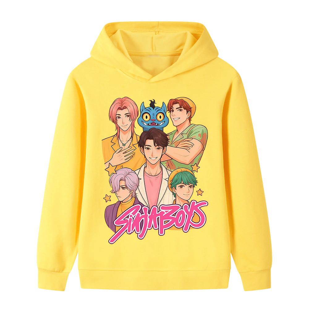 B1219 Kids Boys Girls Sajaboys Kpop Rumi Zoey Mira Print Long Sleeves Hoodie