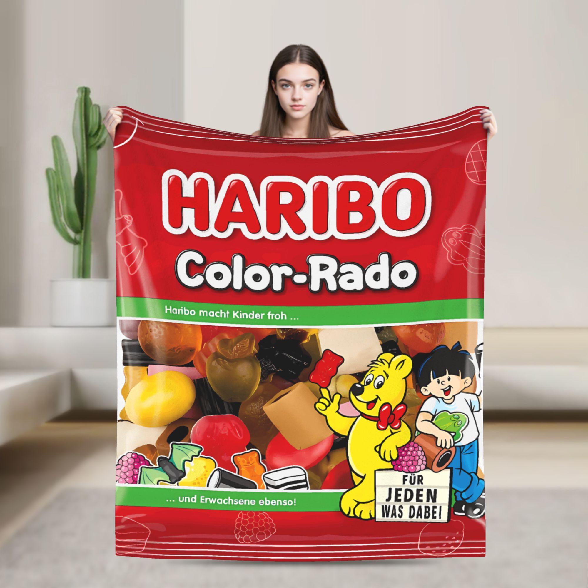 

Плюшевые пледы Haribo Bear Candy Студенческие Фланелевый плед для домашнего декора Мягкий дизайн Качественное покрывало Подарок на день рождения 30x40in