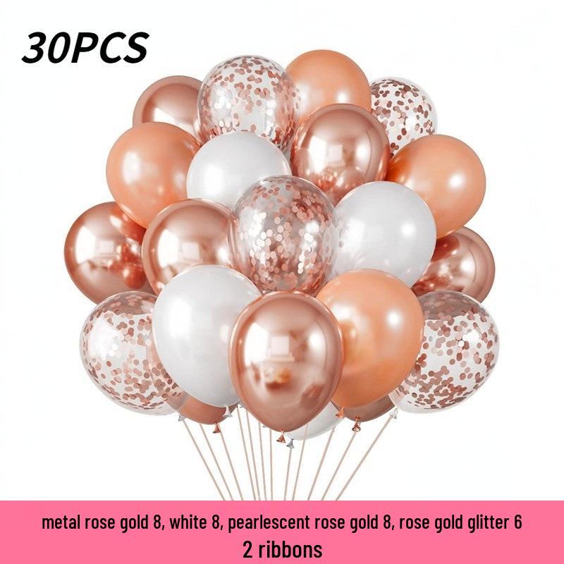 30-Piece 12-Inch Balloon Set for Birthday, Wedding, and Party Decorations