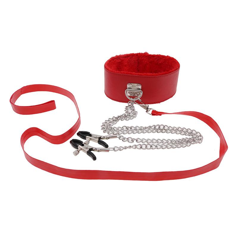 Plush Collar Nipple Clamp Chain Sex Toys Sex Tools for Women Wear Adult Love Aid Toys for Training