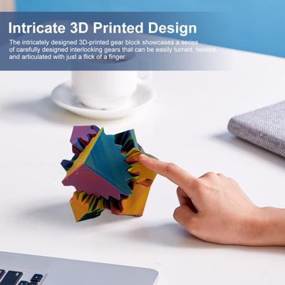 3D spausdintas pavarų kubas žaislas stresui nerimui malšinti sukamas kubas kelioninis nešiojamas pavarų kvadratinis blokas sensorinis fidget žaislas vaikams paaugliams suaugusiems dovana
