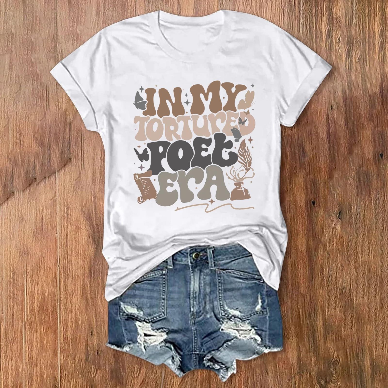 

Женская повседневная футболка с короткими рукавами и круглым вырезом с пасхальным принтом, футболки, блузки, топы M белый