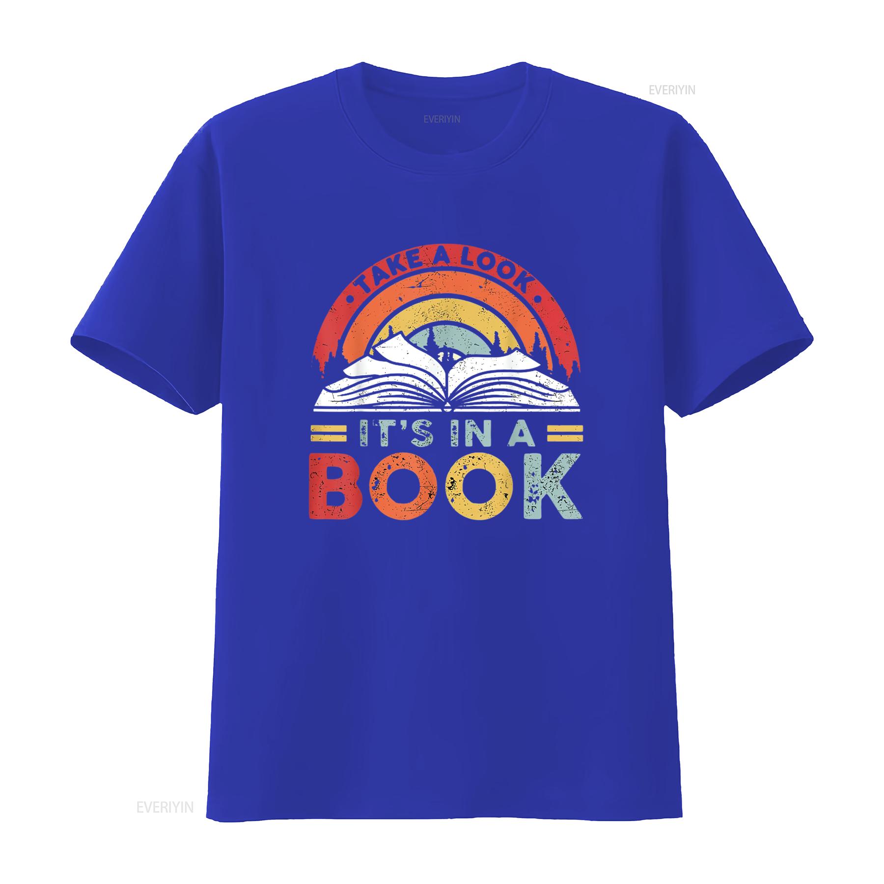 

Take A Look Its In Book Vintage Reading Bookworm Designer Women s T Shirt Casual s vintage Washed homme streetwear Soft S