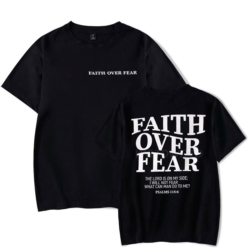 Faith Over Fear Christian T-shirts for Men Women Teen Boy Girl Summer Clothes Trendy Gift for Christian Faith Merch T-shirt Tops