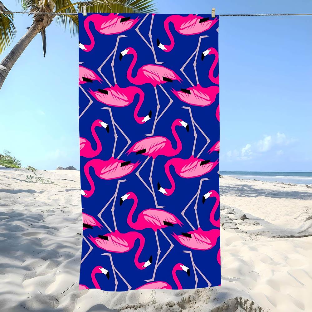 Graceful F-Flamingos Towel Beach Towel Oversized Super Absorbent Soft Swim Beachtowels For Men, Women