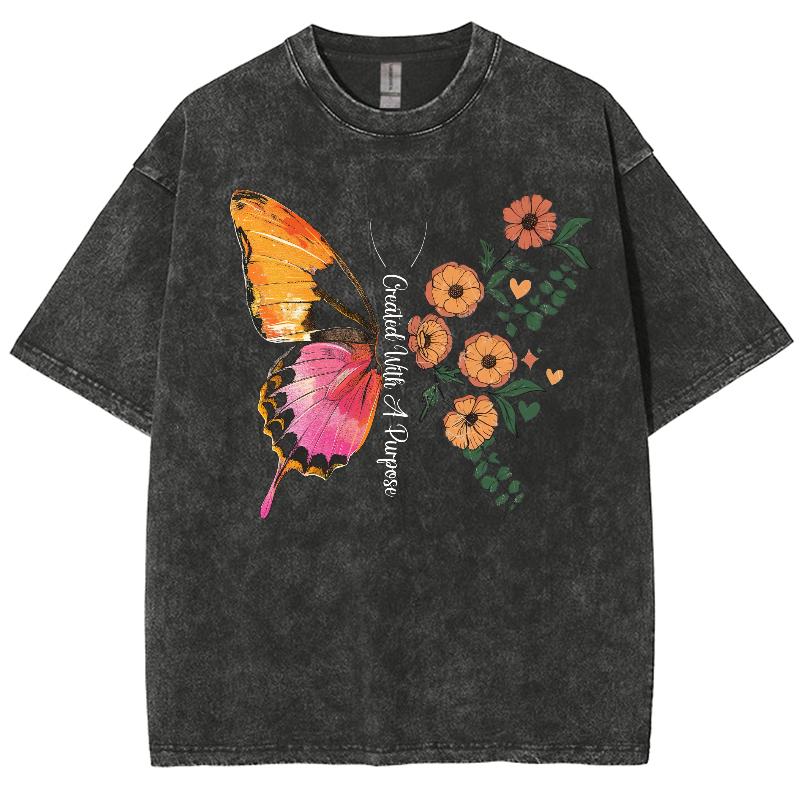 

Женская летняя футболка Y2K с принтом бабочек, из вареного денима, с коротким рукавом, унисекс, повседневный модный наряд для мужчин S