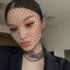 Meier Accessorize with a rhinestone elastic mesh headband - holiday carnival sparkling diamond face mask