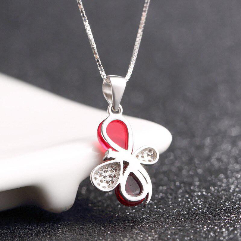 Tancise Luxury  Silver Pendant Necklace for Women Wedding Party Gift Jewelry