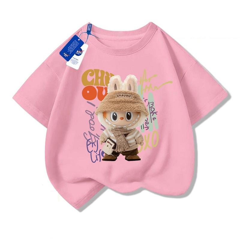 

Детские футболки с коротким рукавом, мультяшные, повседневная уличная одежда, одежда для мальчиков и девочек 160cm розовый