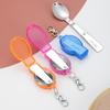 304 Stainless Steel Folding Spoon - Portable Outdoor Travel Utensil with Carabiner for Hiking and Backpacking