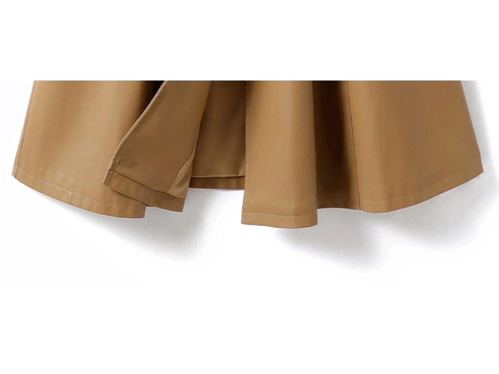 Women's Sheepskin Coat: Elegant Lace-Up, Waist-Cinching, Long Leather Skirt Style, 2025 Collection