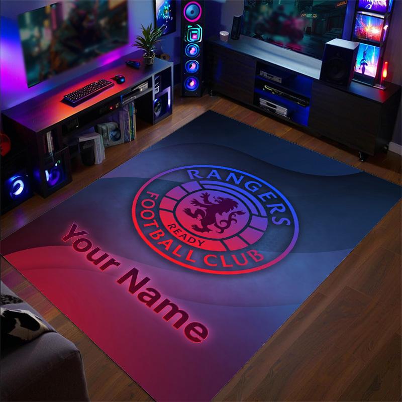 Crystal Velvet Rug Rangers FC Print Custom Name Text Floor Mat Home Decor