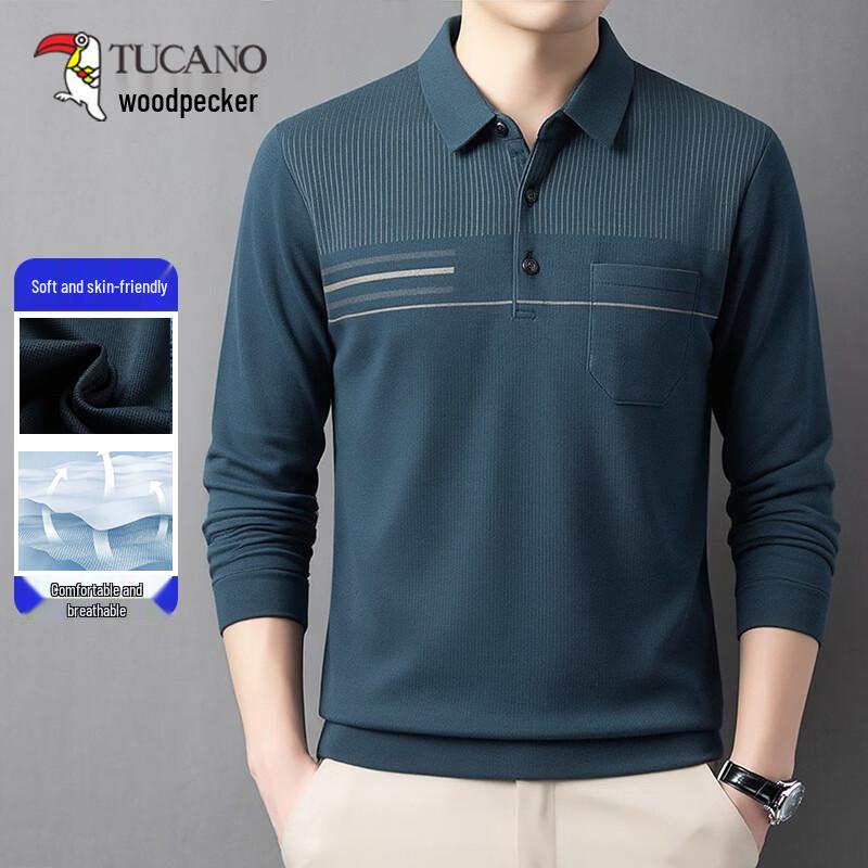 TUCANO Men s Striped Long Sleeve Polo Shirt XL