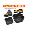 1pc Food-Grade Silicone Baking Tray Bottom Groove Design Easy Cleaning Air Fryer Inner Square Pan/ Mat for Ninja FN101GY