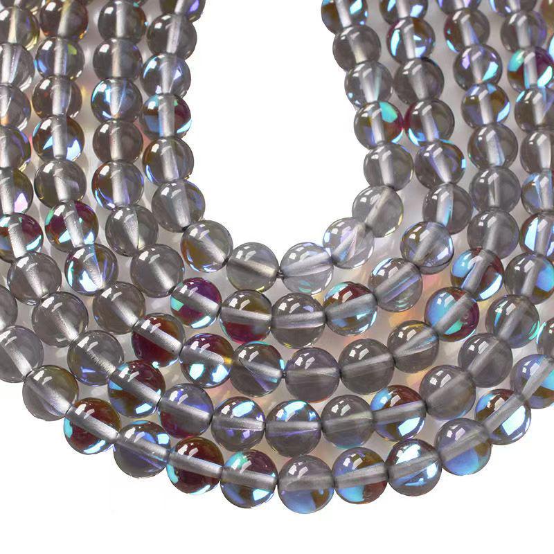 Moonstone Imitation Flash Round Beads for DIY Jewelry Making