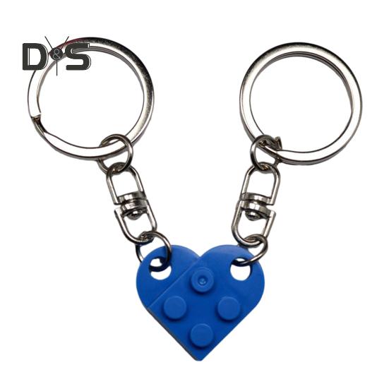 1 par avtakbar hjerteanheng nøkkelring matchende murstein nøkkelring par elsker nøkkelring Valentinsdag gave