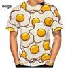 Fashion 3D Printing Fried Eggs Graphic T-Shirts Short Sleeves Round Neck Plus Size Streetwear Men's T-shirts