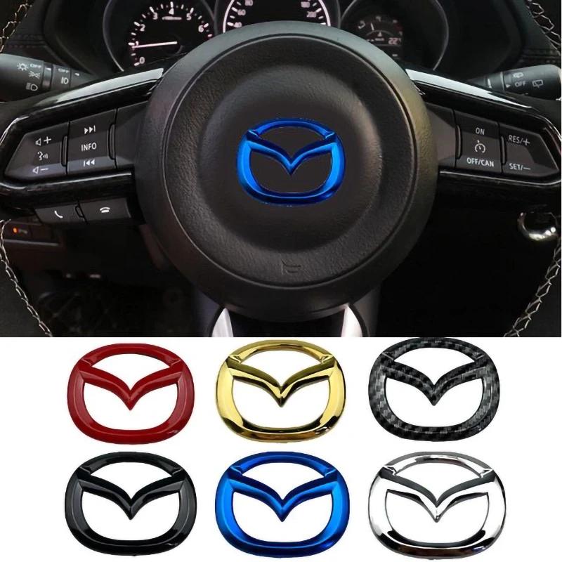 ABS Car Steering Wheel Center Emblem Sticker For Mazda MX-5 2 5 3 6 CX-8 CX-3 CX-5 CX-7 MS RX-8 Axela 8 Interior Decoration