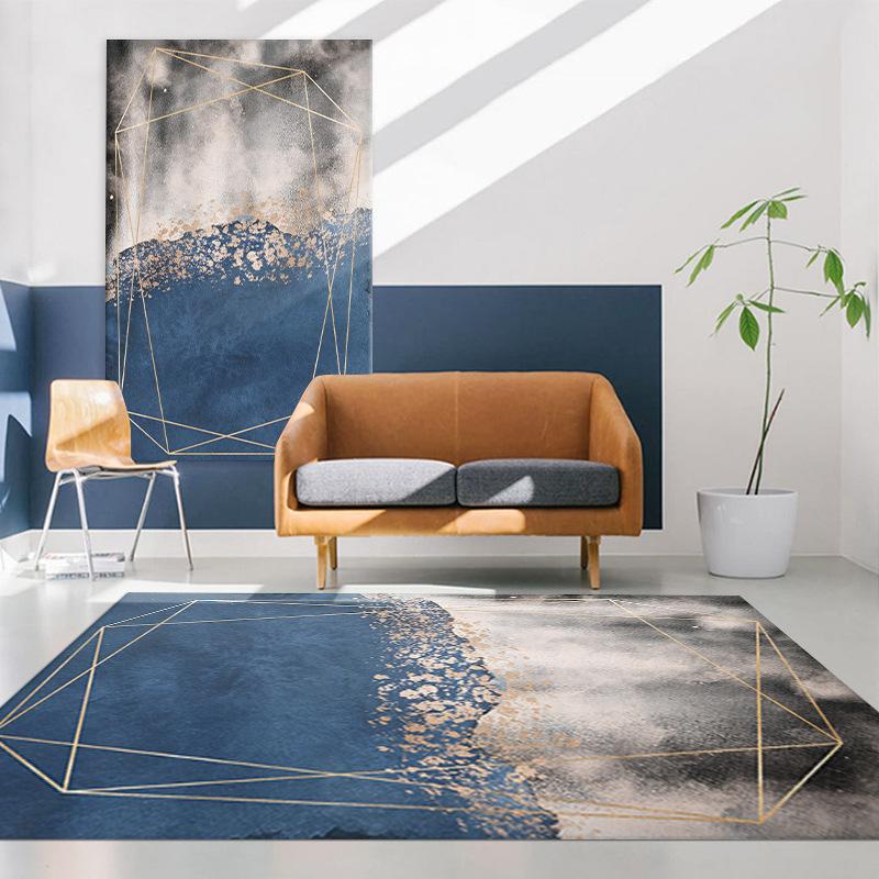 Nordic Geometric Carpet Living Room Coffee Table Mat Sand Blanket Bedroom Bedside Blanket 3D Printing Splicing Carpet Floor Mat