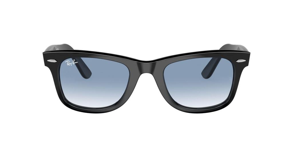Ray-Ban RB2140F 901/3F 52 WAYFARER LIGHT COLORS Sunglasses - Black / Clear Gradient Blue Glass Lenses