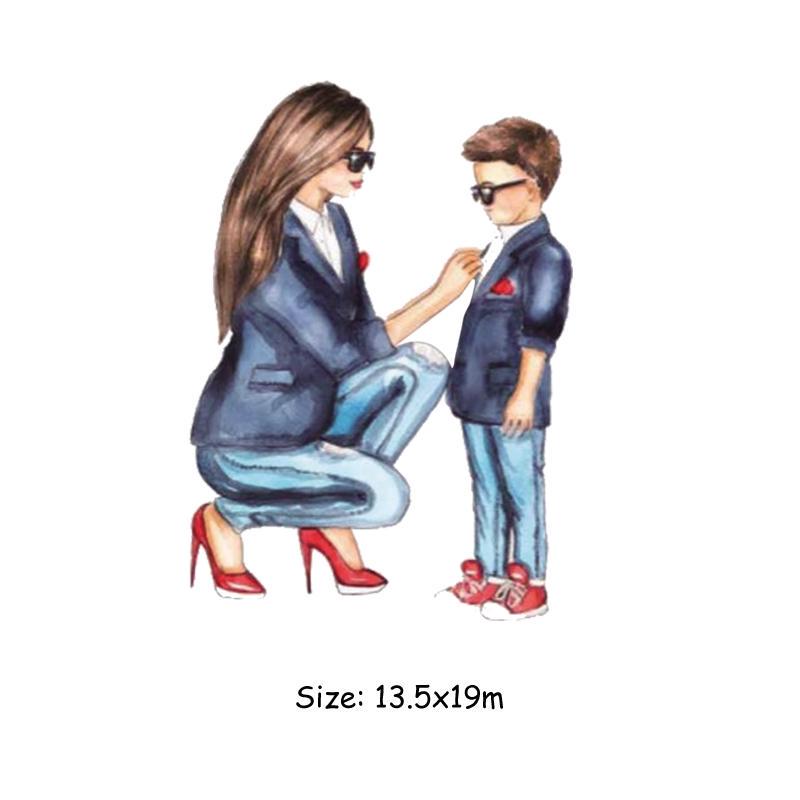 Diy remendos de transferência de calor mãe menina menino remendos de impressão em roupas super mãe pai rainha adesivos em camisetas vestidos jeans