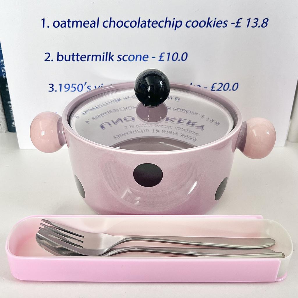 Give Girls Birthday Gifts, Cute Contrasting Colors, Polka Dots, Ceramic Instant Noodles Bowl with Lid, Girlfriend Practical Souvenir Gift Box.