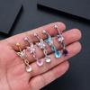 Stainless Steel Drop Navel Piercing Ring Zinc Zinc Alloy Dangled Navel Ring Butterfly Belly Button Ring  Club