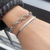 Modern Bangle Stainless Steel Bracelet Jewelry Adjustable Size Wristband Unisex Accessory for Casual Or Formal Outfits