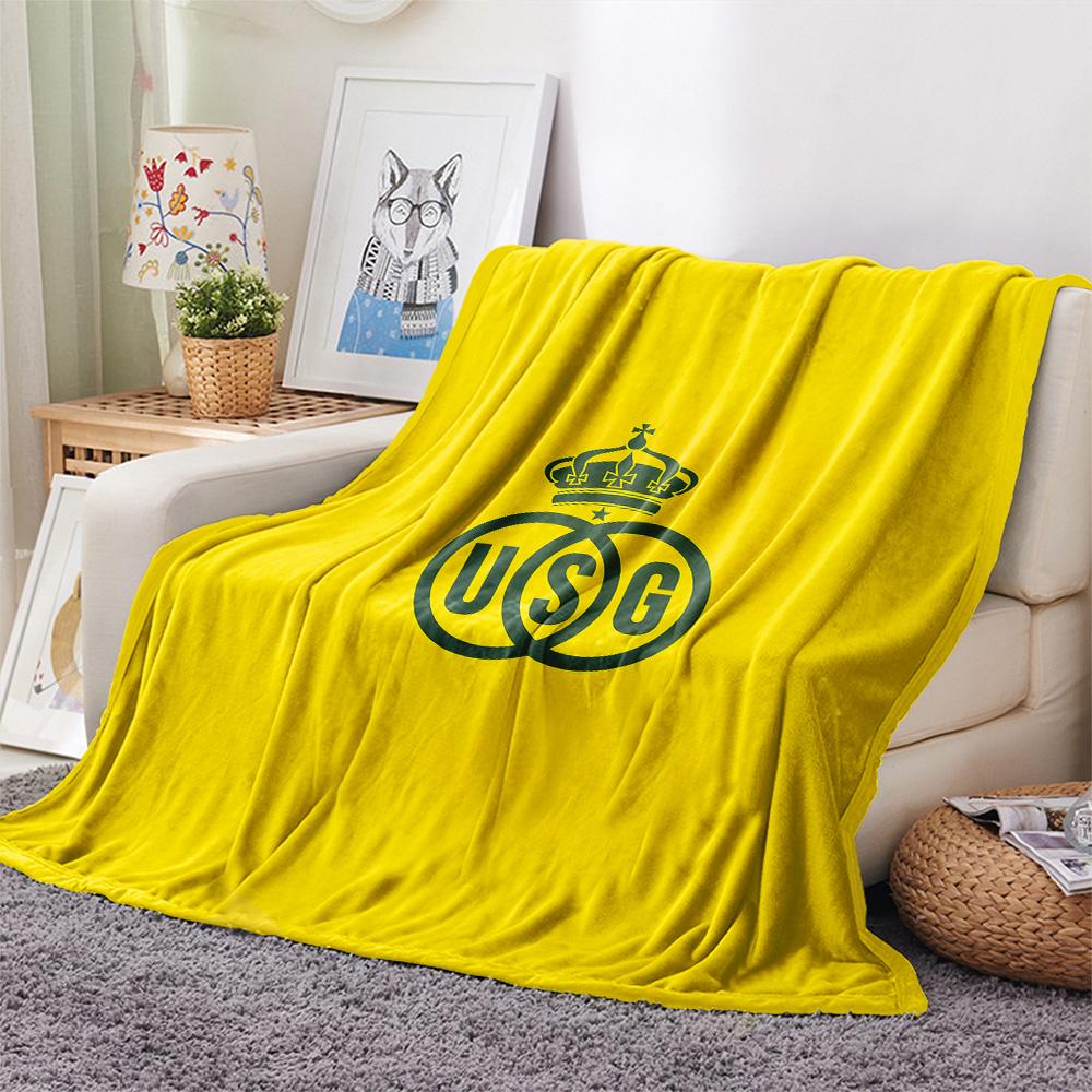 Royal Union Saint-Gilloise Flanelldecke mit Aufdruck, Hohe Qualität, Bequem für alle Jahreszeiten, Heimdekoration, Wärme und Komfort