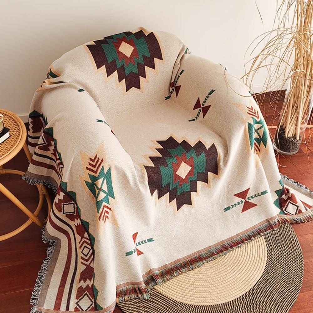 Vintage Farmhouse Sofa Throw Blanket American Style One Piece Couch Cover Chair Protector Cushion for Home