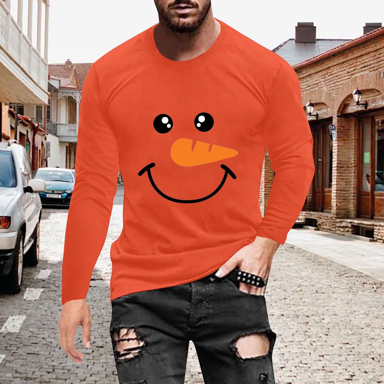 

Муж. Футболка Круглый вырез Одежда Одежда На открытом воздухе Длинный рукав С принтом Модельер Винтаж M оранжевый