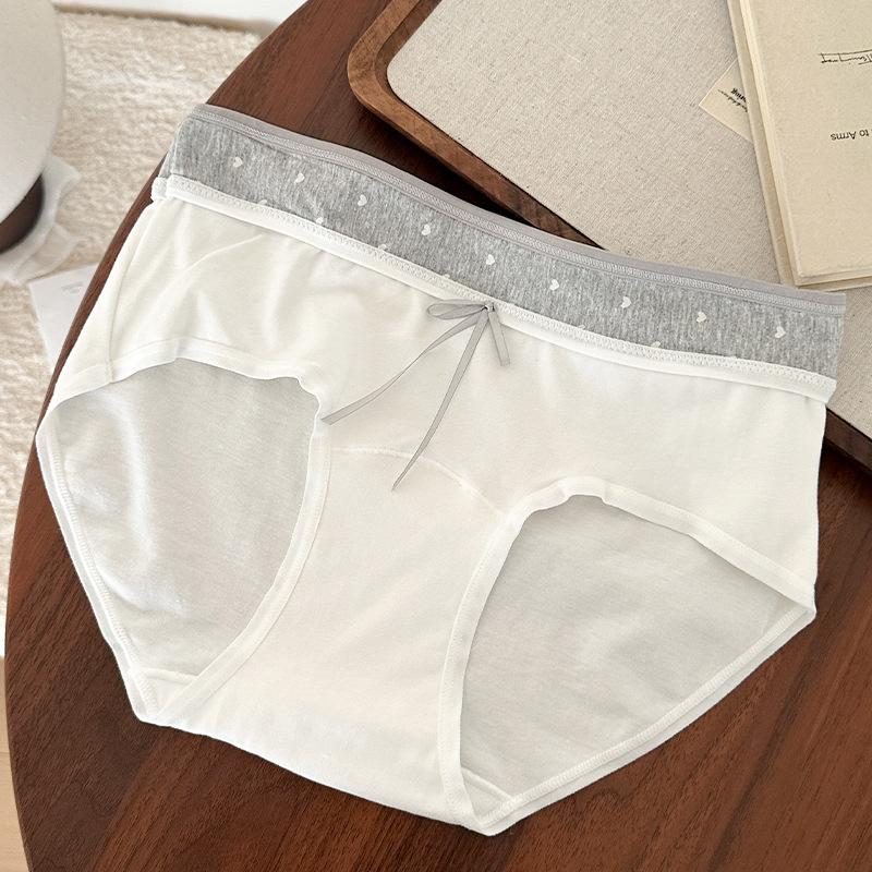 Class A bacteriostatic underwear girls' women's briefs, new summer thin extended crotch bow shorts