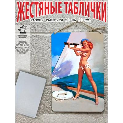 Pin-Up Girls Blechschild, Retro Metall Wandkunst Poster