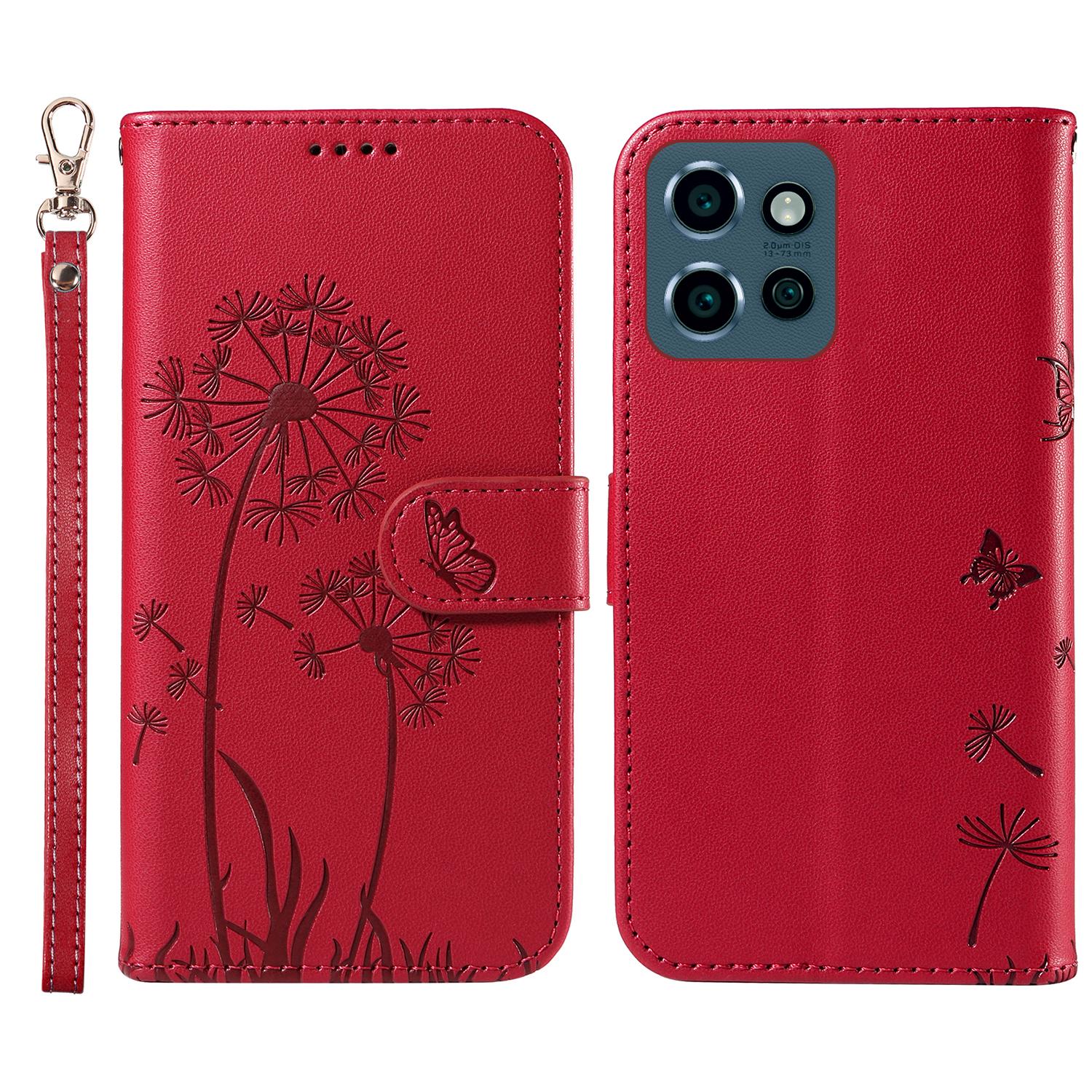 

Кожаный чехол-кошелек для телефона Motorola Edge 50 Neo 5G/S50 5G/ThinkPhone 25 5G с принтом «Одуванчик» Red