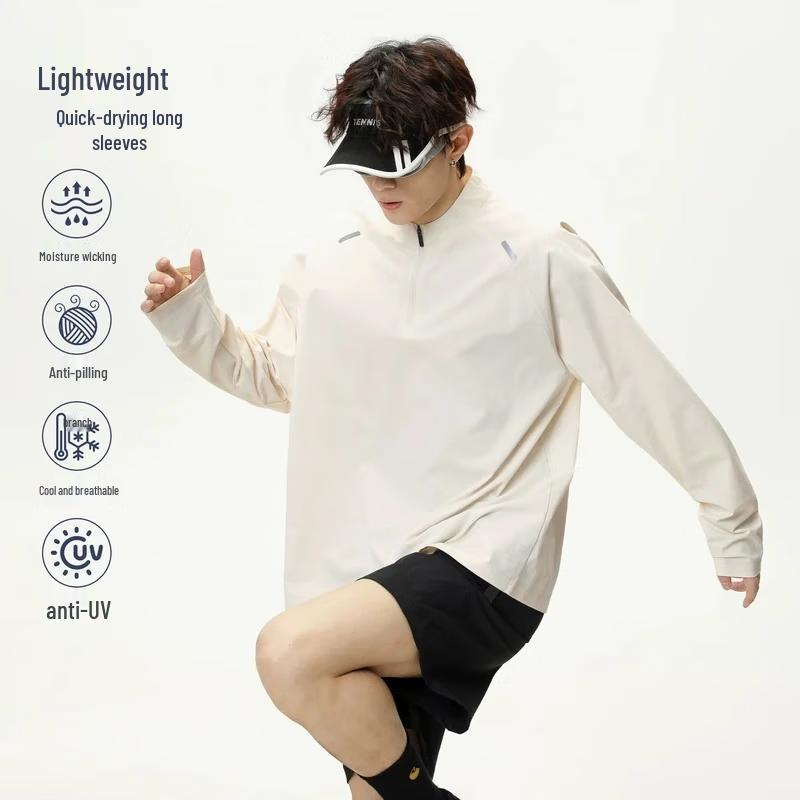 MONPOC Men s Half-Zip Quick-Dry Long-Sleeve T-Shirt XL