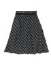 Cecese String Check Midi Skirt Black