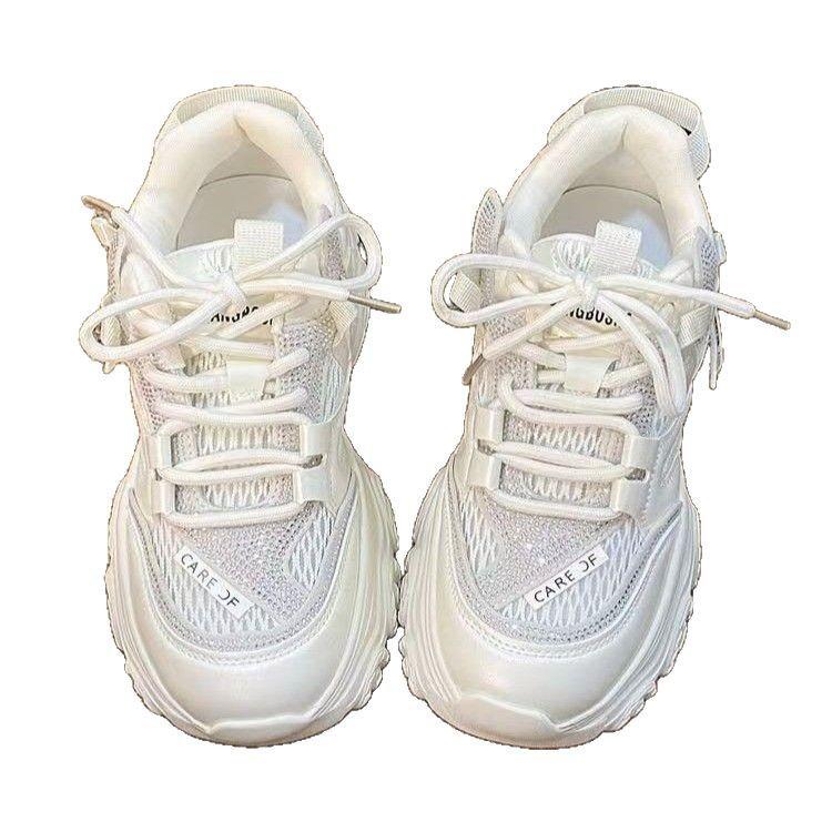 European Station Platform Dad Shoes Women's Ins Tide 2025 Autumn New Small Height Increase Mesh Casual Sports Shoes