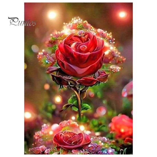 

1 комплект, набор для рисования со стразами в виде розы, сделай сам, вышивка крестиком, рисунок, украшение для дома, стразы, художественные ремесленные проекты для детей, взрослых, начинающих розы красного