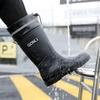 Non-slip Fashion Rain Shoes Men's Medium Tube Warm Rain Boots Waterproof Shoes Work Water Boots Short Tube Rubber Shoes Men's Fashion