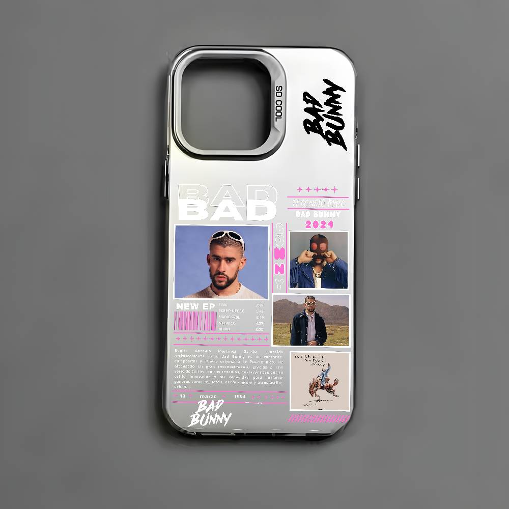 B-Bad Bunny Art Album Etui na Telefon Dla iPhone 17 16e 16 15 14 13 12 11 mini Pro Max X XR XSMAX 8 7 Air Plus Przeciwupadkowe Matowe Pokrowiec