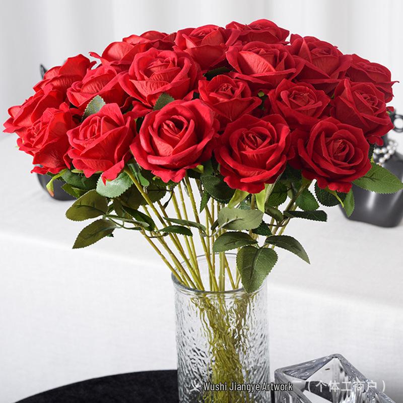 Large Flannel Rose Silk Bouquet for Wedding and Valentine's Day Home Decor